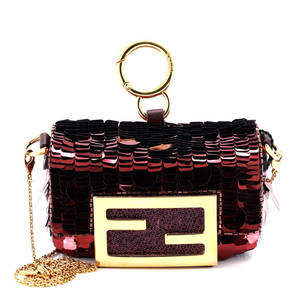 Fendi Nano Chain Baguette Charm Bag Sequins